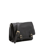 Borsa a tracolla da donna 100% pelle 5530-Nero I Fratelli