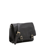 Borsa a tracolla da donna 100% pelle 5530-Nero I Fratelli