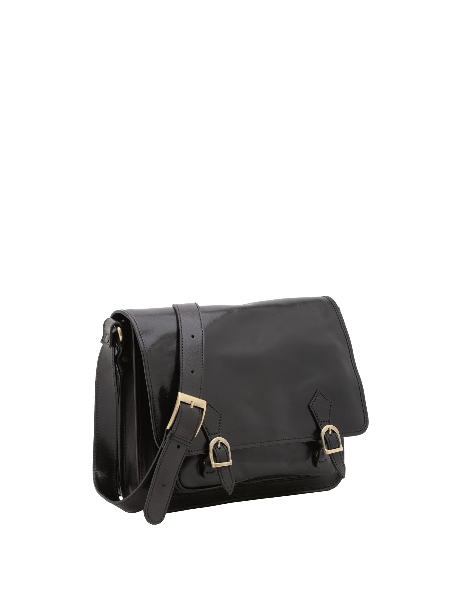 Borsa a tracolla da donna 100% pelle 5530-Nero I Fratelli