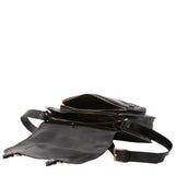 Borsa a tracolla da donna 100% pelle 5530-Nero I Fratelli