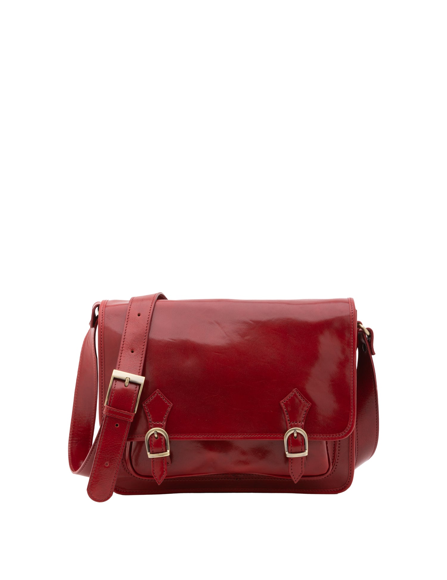 Borsa a tracolla da donna 100% pelle 5530-Rosso I Fratelli