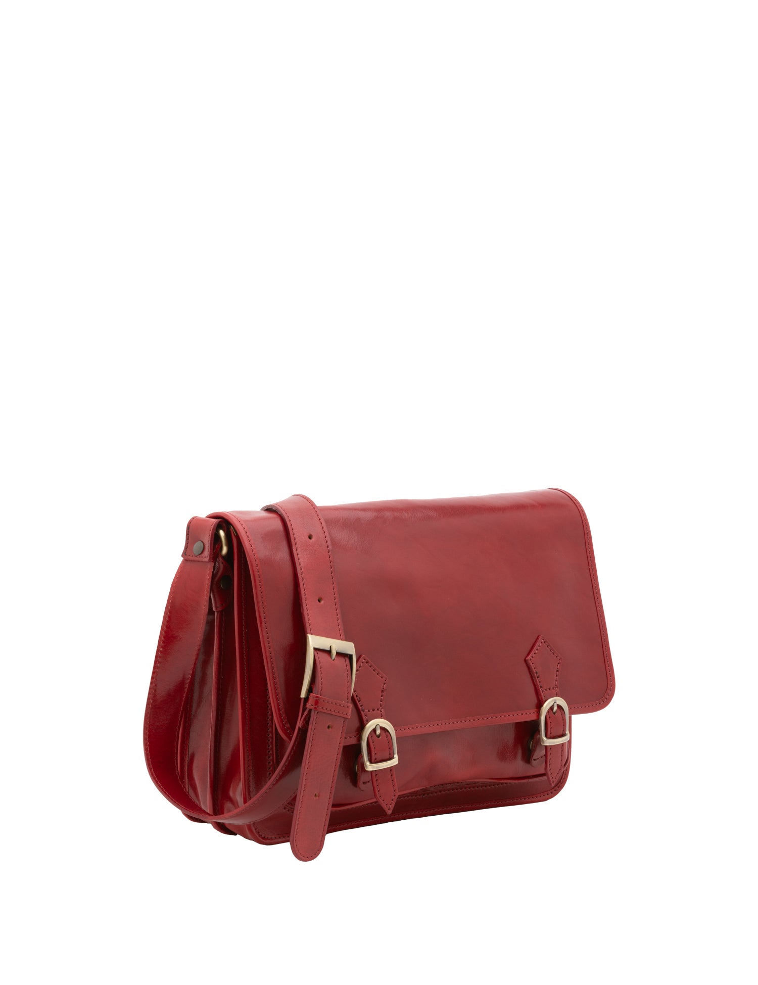 Borsa a tracolla da donna 100% pelle 5530-Rosso I Fratelli