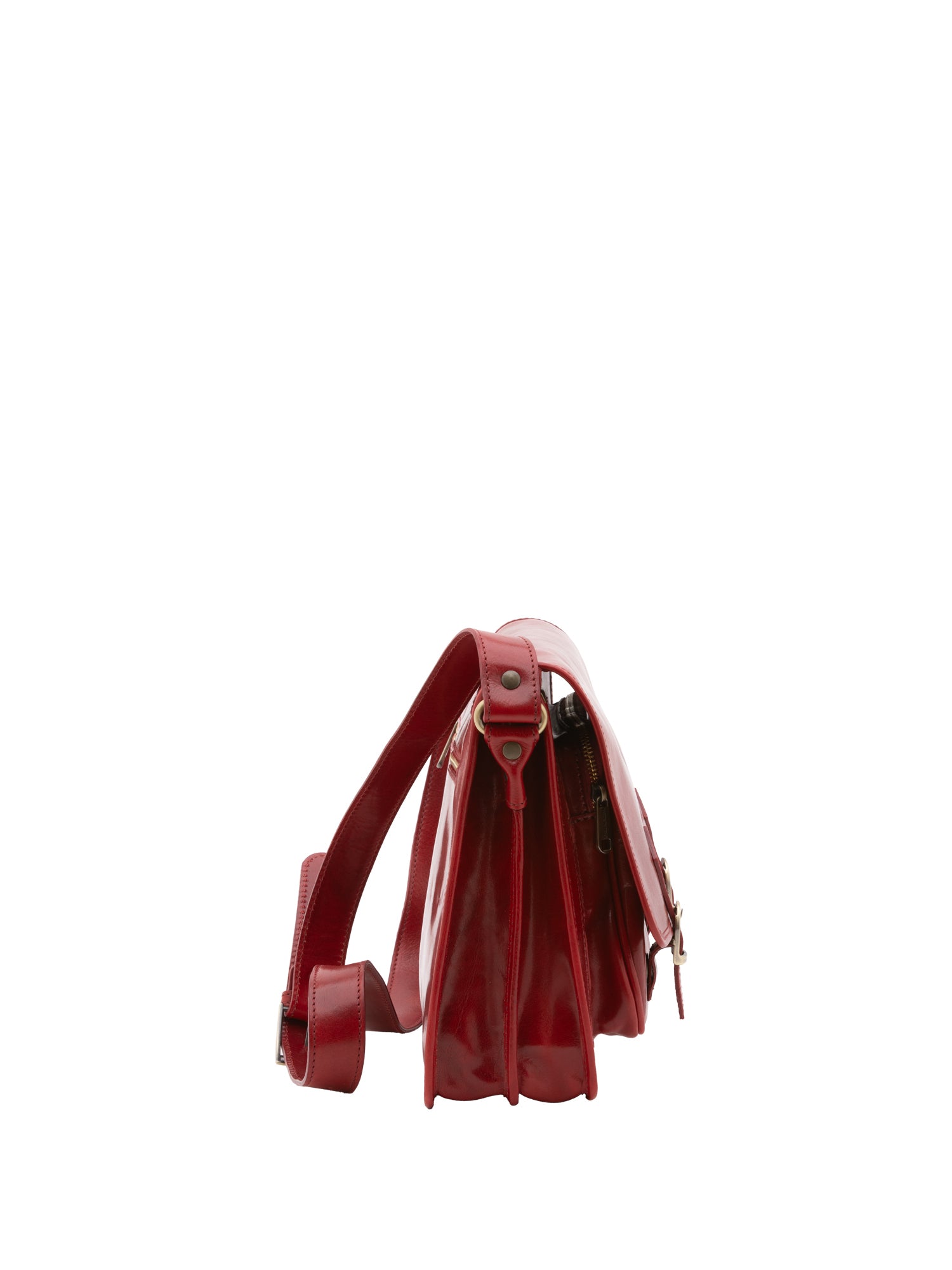 Borsa a tracolla da donna 100% pelle 5530-Rosso I Fratelli