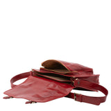 Borsa a tracolla da donna 100% pelle 5530-Rosso I Fratelli