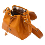 Borsa a secchiello da donna Vera pelle 5531-Senape I Fratelli