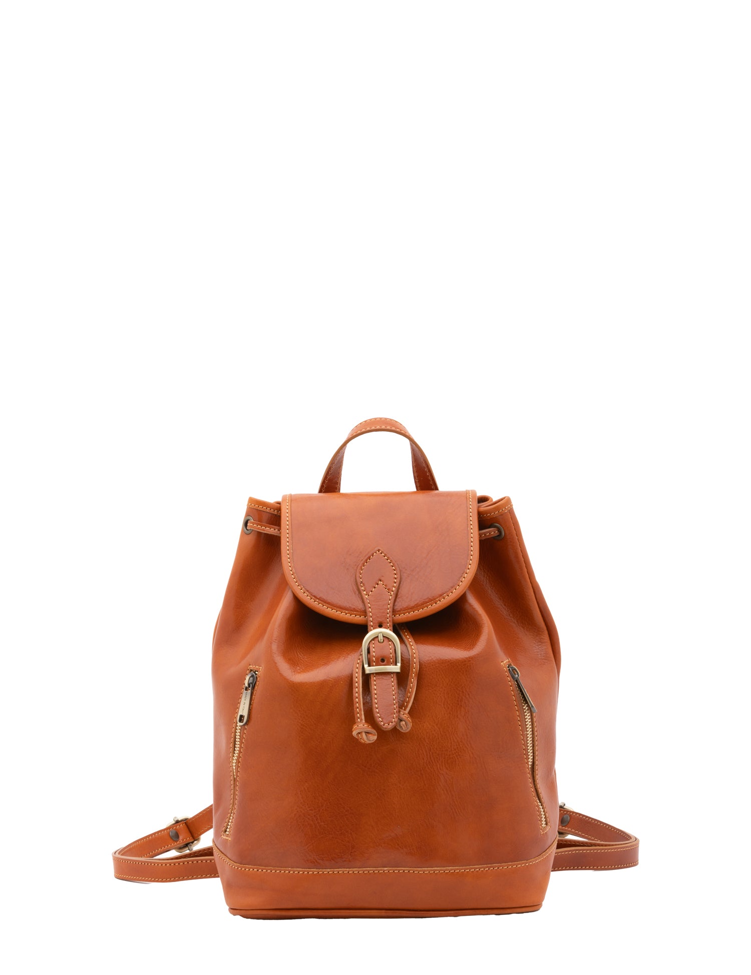 Borsa a spalla da donna 100% pelle artigianale 5533-Cognac I Fratelli