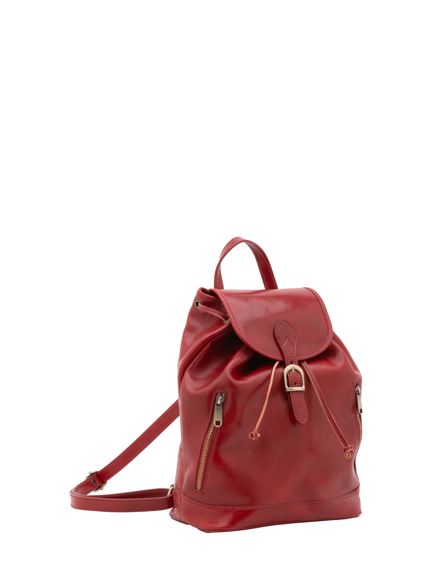Borsa a spalla da donna 100% pelle artigianale 5533-Rosso I Fratelli