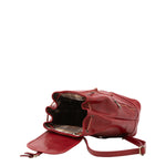 Borsa a spalla da donna 100% pelle artigianale 5533-Rosso I Fratelli