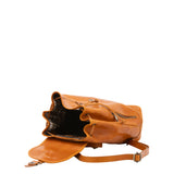 Borsa a spalla da donna 100% pelle artigianale 5533-Senape I Fratelli