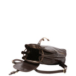 Borsa a spalla da donna 100% pelle artigianale 5533-Tmoro I Fratelli