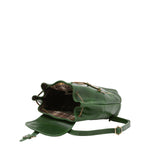 Borsa a spalla da donna 100% pelle artigianale 5533-Verde I Fratelli
