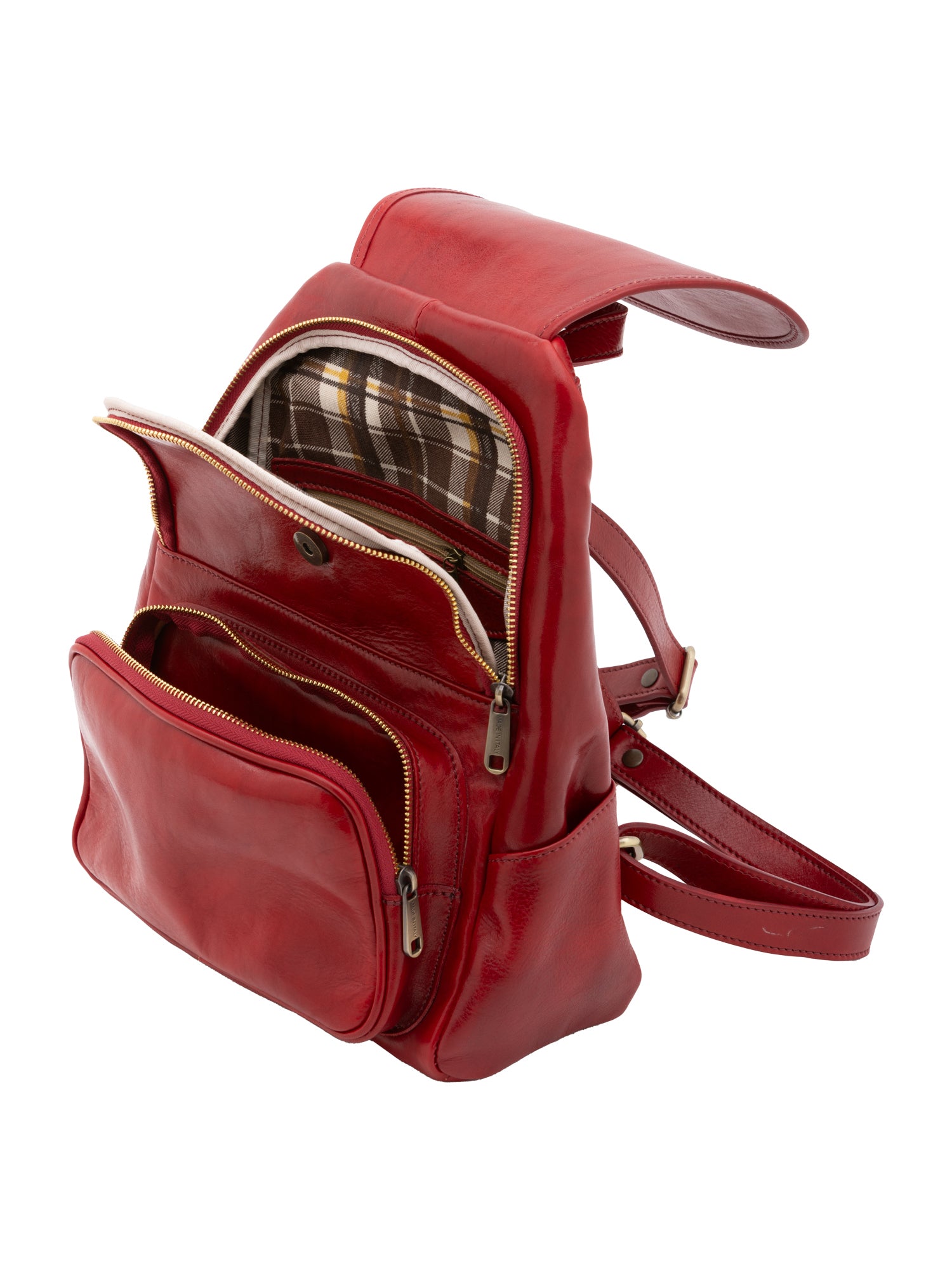 Borsa a spalla da donna Vera pelle 5534-Rosso I Fratelli