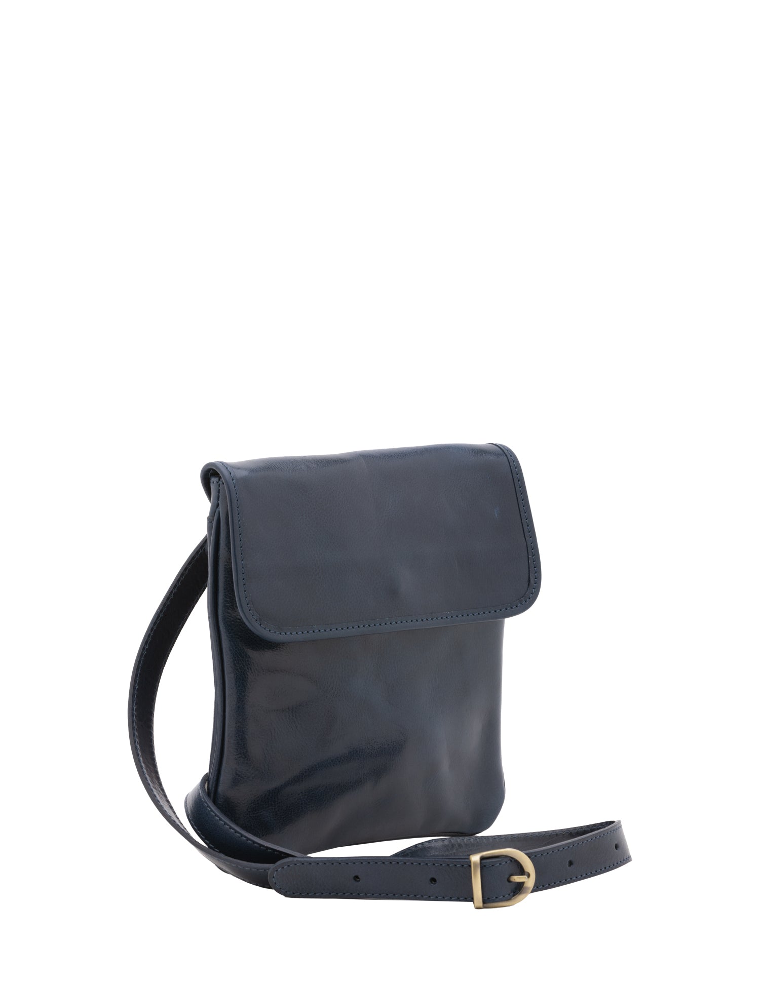 Borsa a tracolla da uomo in vera pelle Made in Italy 5535-Blu I Fratelli