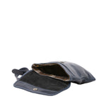 Borsa a tracolla da uomo in vera pelle Made in Italy 5535-Blu I Fratelli
