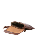 Borsa a tracolla da uomo in vera pelle Made in Italy 5535-Marrone I Fratelli