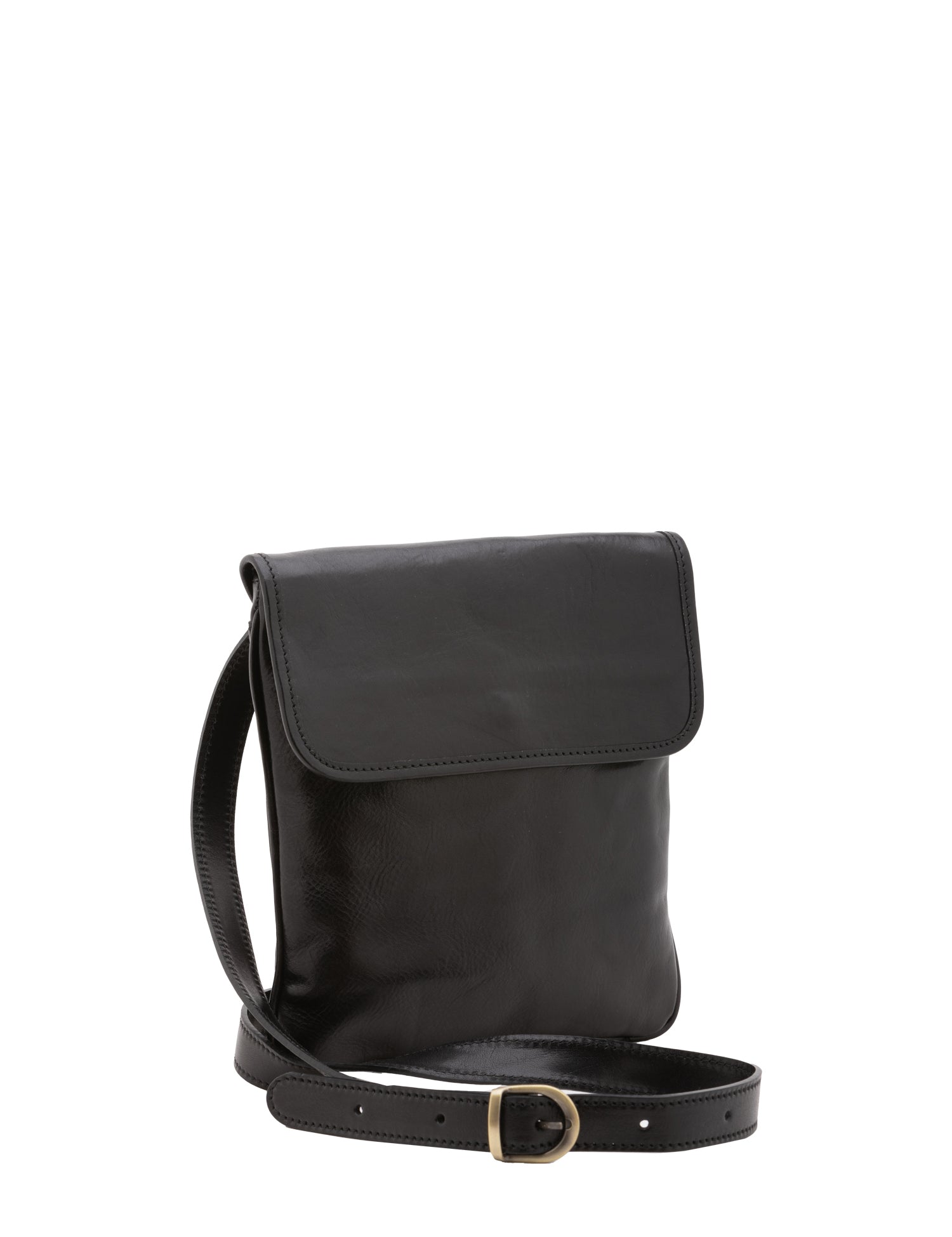 Borsa a tracolla da uomo in vera pelle Made in Italy 5535-Nero I Fratelli