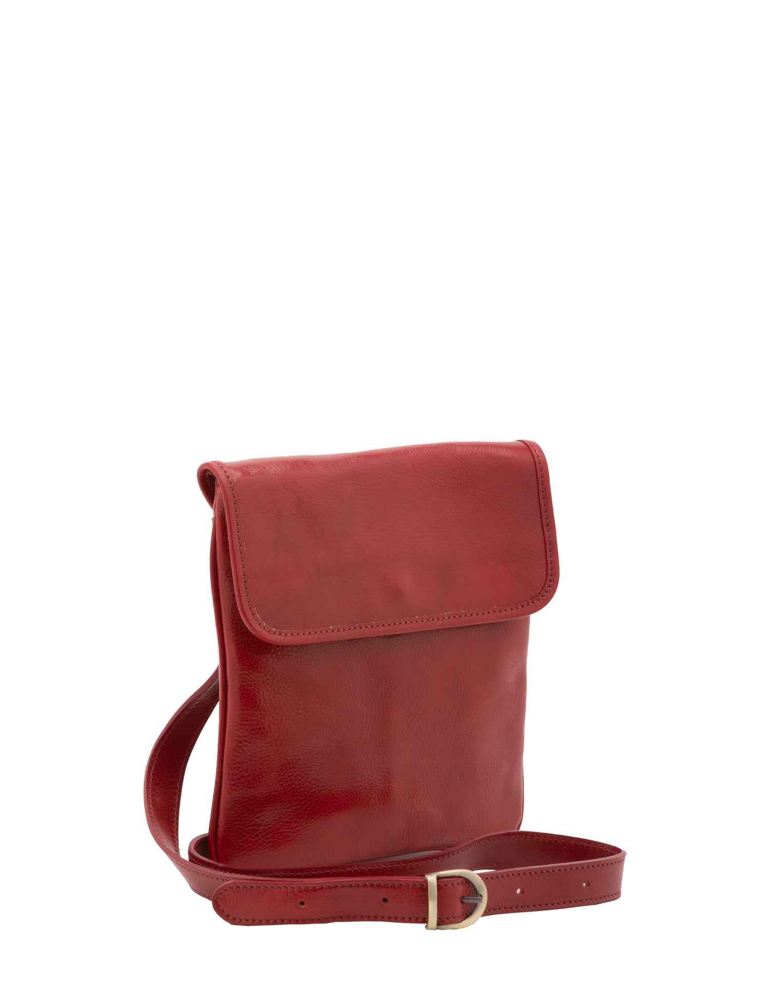 Borsa a tracolla da uomo in vera pelle Made in Italy 5535-Rosso I Fratelli