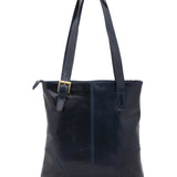 Borsa a spalla da donna 100% pelle 5536-Blu I Fratelli