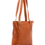 Borsa a spalla da donna 100% pelle 5536-Cognac I Fratelli