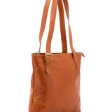 Borsa a spalla da donna 100% pelle 5536-Cognac I Fratelli