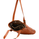 Borsa a spalla da donna 100% pelle 5536-Cognac I Fratelli