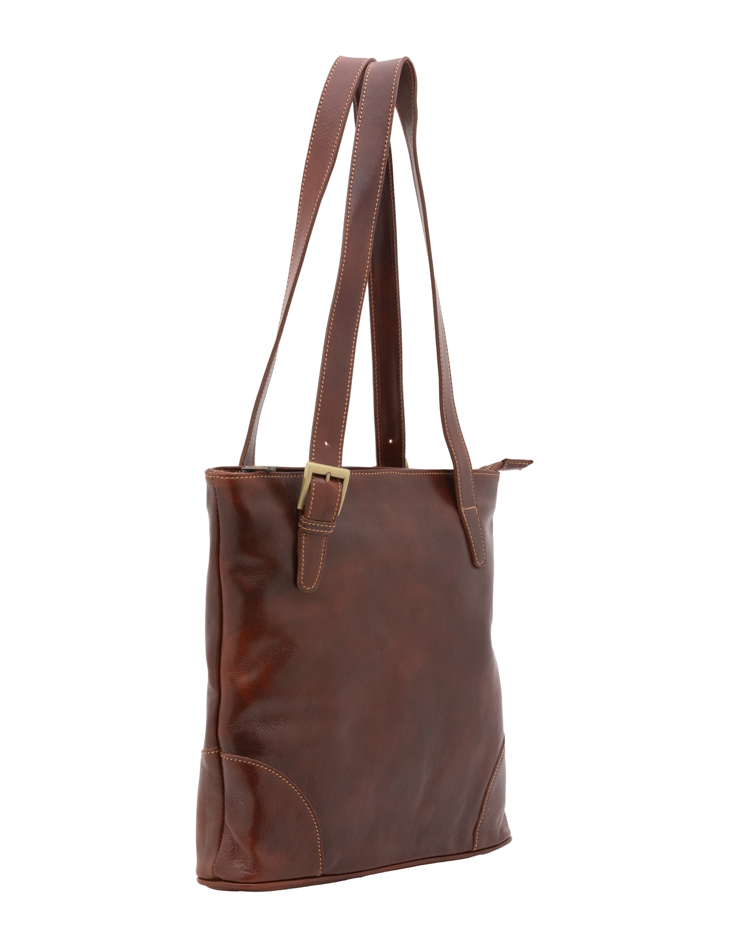 Borsa a spalla da donna 100% pelle 5536-Marrone I Fratelli