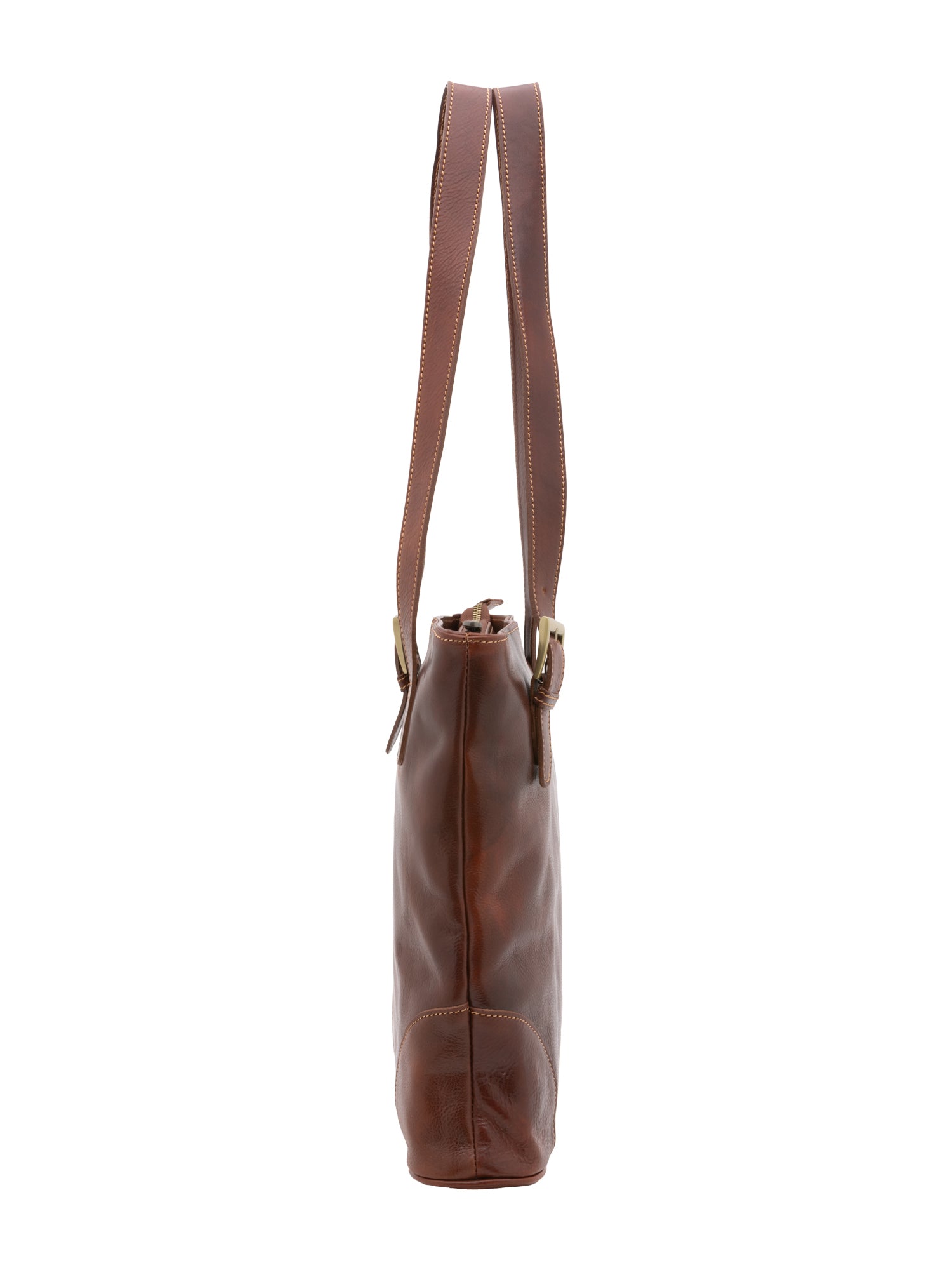 Borsa a spalla da donna 100% pelle 5536-Marrone I Fratelli