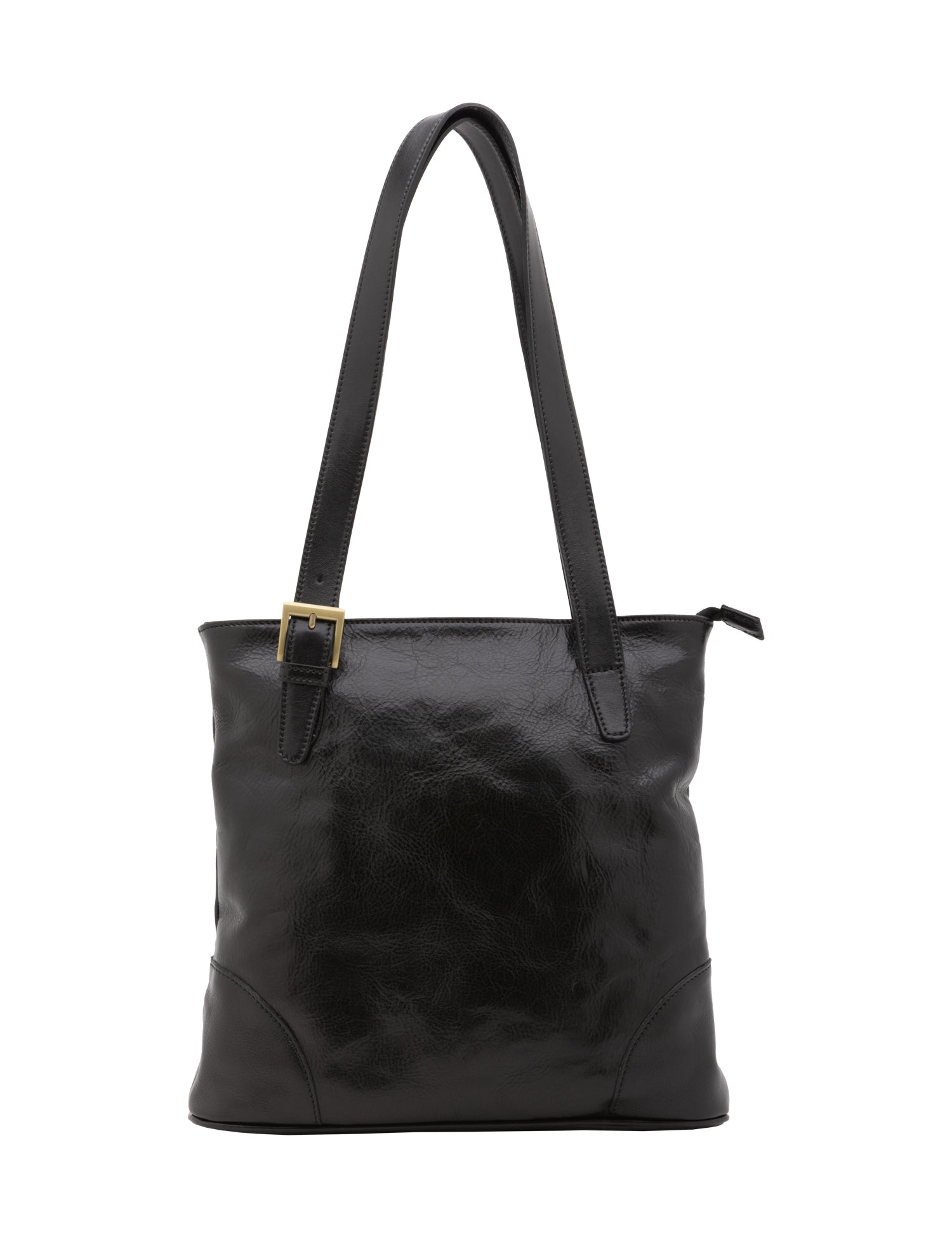 Borsa a spalla da donna 100% pelle 5536-Nero I Fratelli
