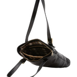 Borsa a spalla da donna 100% pelle 5536-Nero I Fratelli
