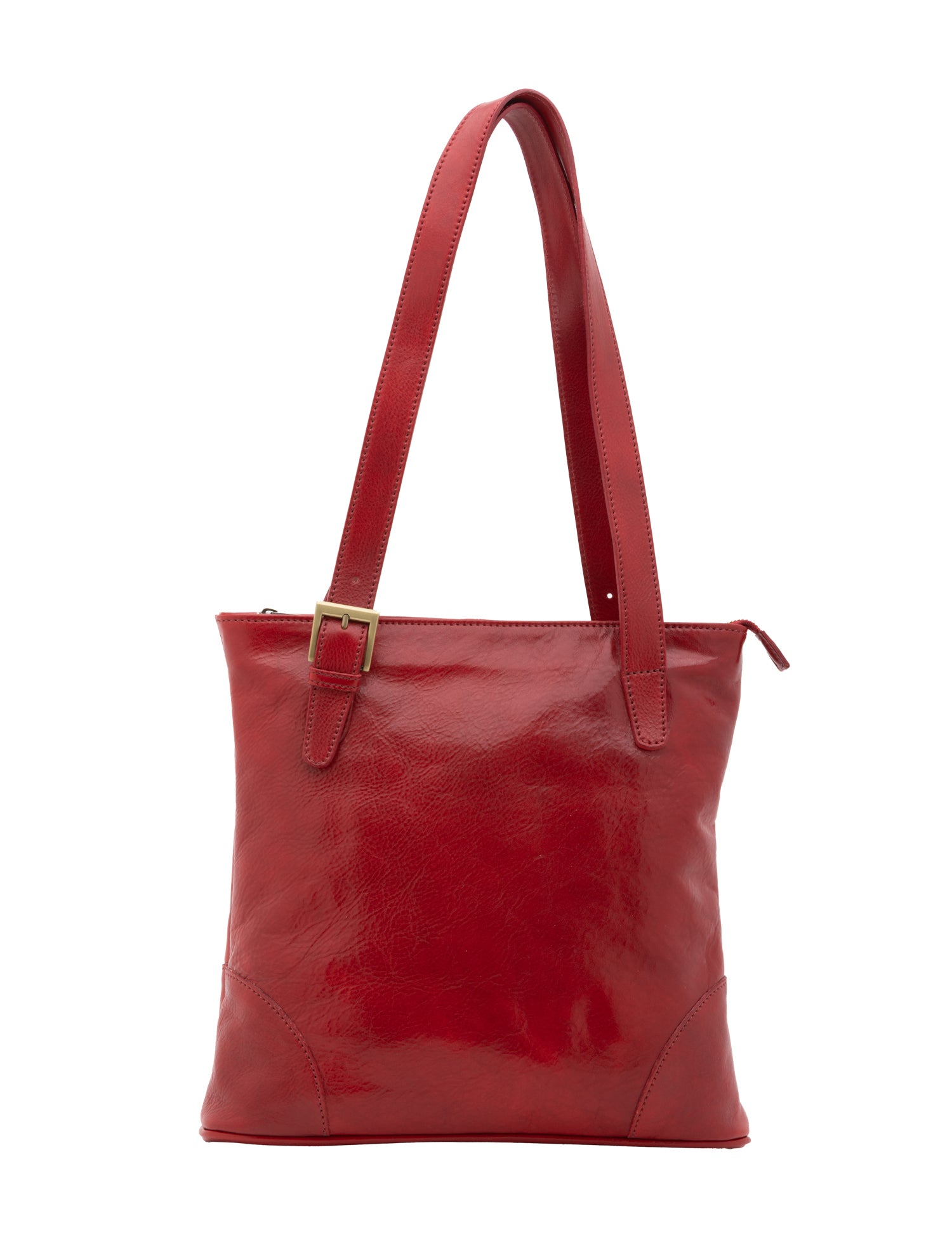 Borsa a spalla da donna 100% pelle 5536-Rosso I Fratelli
