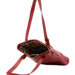 Borsa a spalla da donna 100% pelle 5536-Rosso I Fratelli