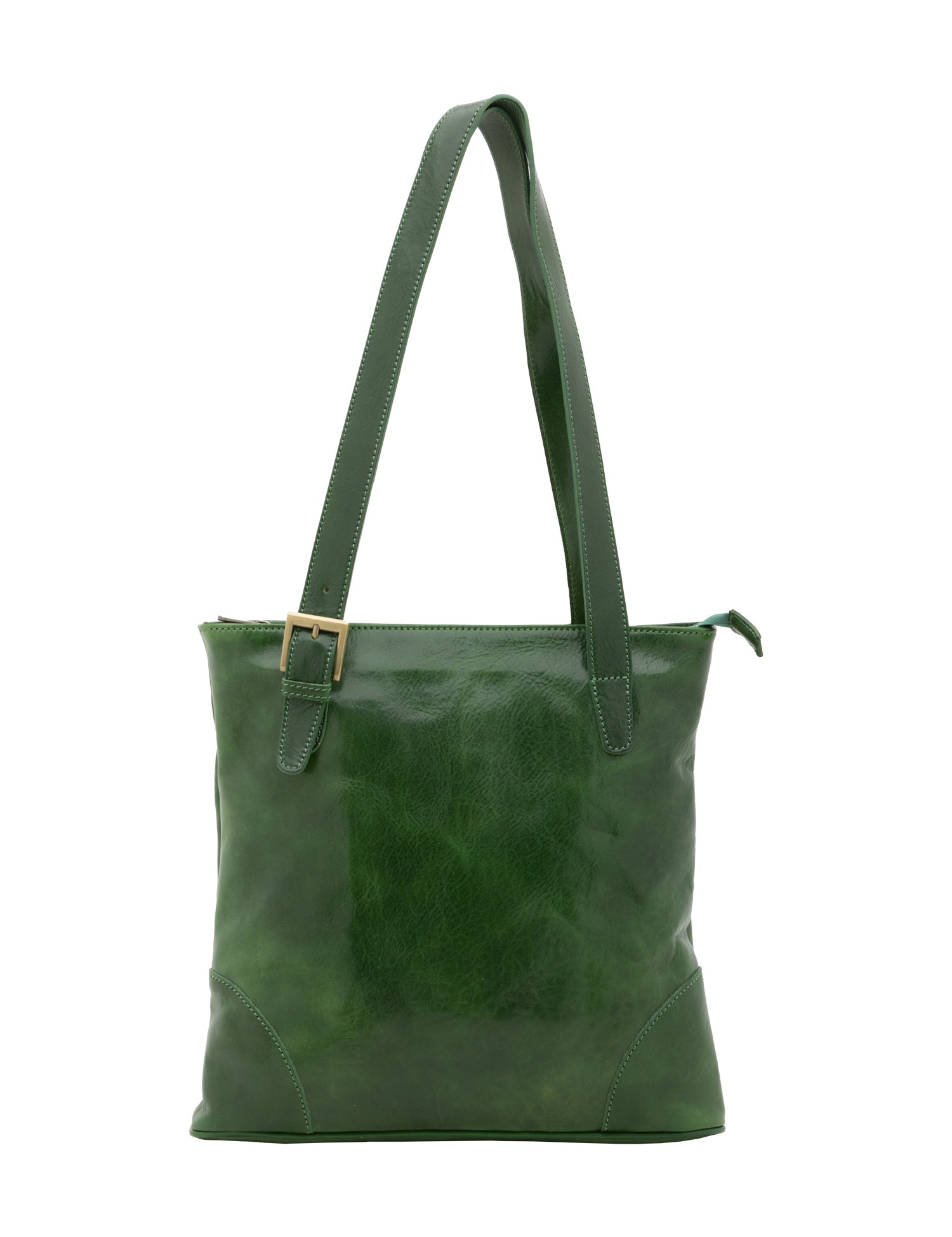 Borsa a spalla da donna 100% pelle 5536-Verde I Fratelli