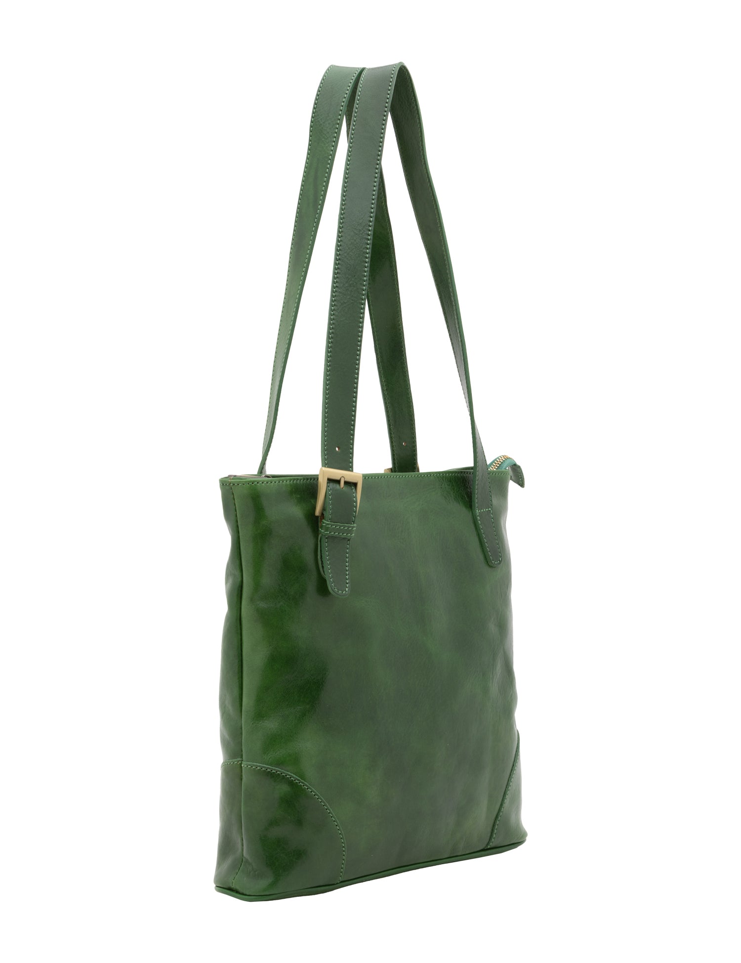 Borsa a spalla da donna 100% pelle 5536-Verde I Fratelli
