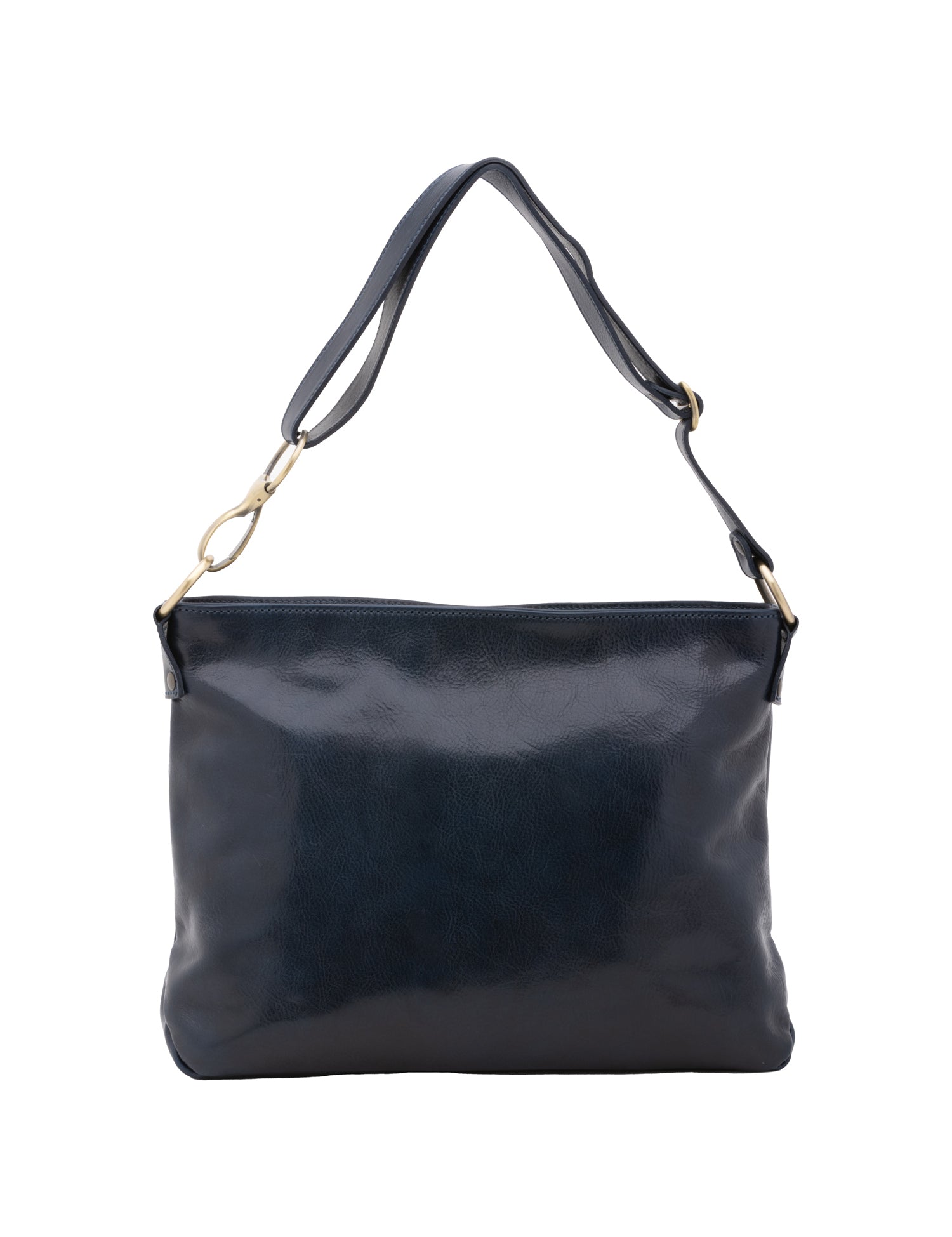 Borsa a spalla da donna 100% pelle 5540-Blu I Fratelli