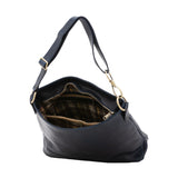 Borsa a spalla da donna 100% pelle 5540-Blu I Fratelli