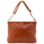 Borsa a spalla da donna 100% pelle 5540-Cognac I Fratelli