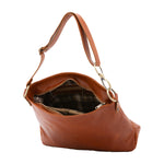 Borsa a spalla da donna 100% pelle 5540-Cognac I Fratelli
