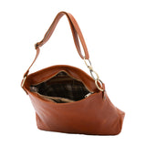 Borsa a spalla da donna 100% pelle 5540-Cognac I Fratelli