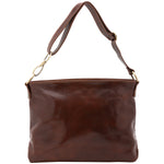 Borsa a spalla da donna 100% pelle 5540-Marrone I Fratelli