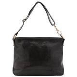 Borsa a spalla da donna 100% pelle 5540-Nero I Fratelli