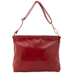 Borsa a spalla da donna 100% pelle 5540-Rosso I Fratelli