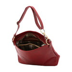 Borsa a spalla da donna 100% pelle 5540-Rosso I Fratelli
