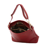 Borsa a spalla da donna 100% pelle 5540-Rosso I Fratelli