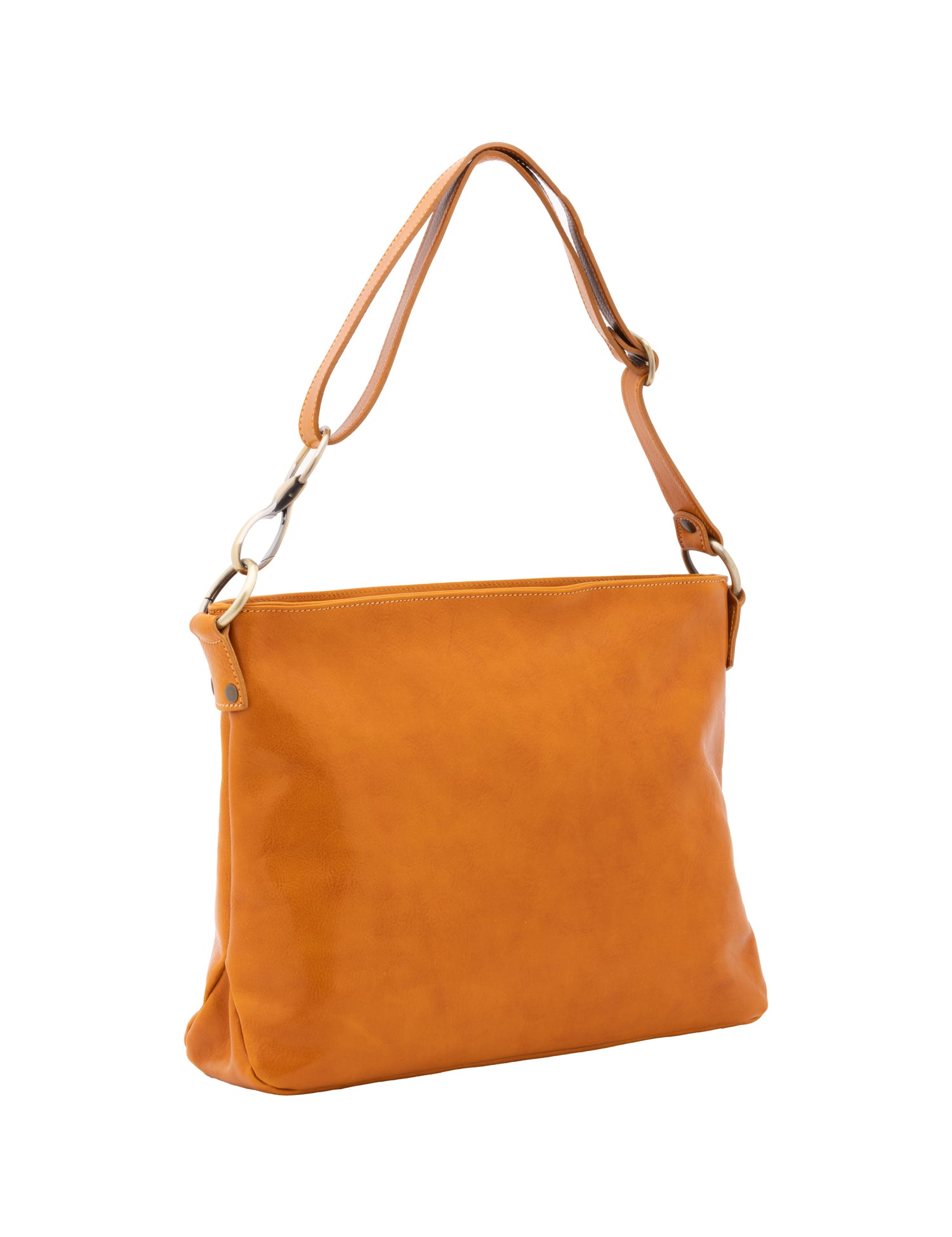 Borsa a spalla da donna 100% pelle 5540-Senape I Fratelli