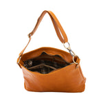 Borsa a spalla da donna 100% pelle 5540-Senape I Fratelli