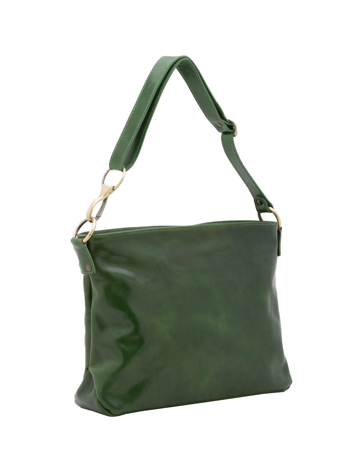 Borsa a spalla da donna 100% pelle 5540-Verde I Fratelli