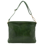 Borsa a spalla da donna 100% pelle 5540-Verde I Fratelli