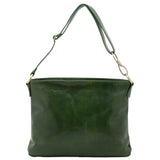 Borsa a spalla da donna 100% pelle 5540-Verde I Fratelli