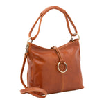 Borsa a spalla da donna 100% pelle 5541-Cognac I Fratelli