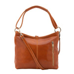 Borsa a spalla da donna 100% pelle 5541-Cognac I Fratelli